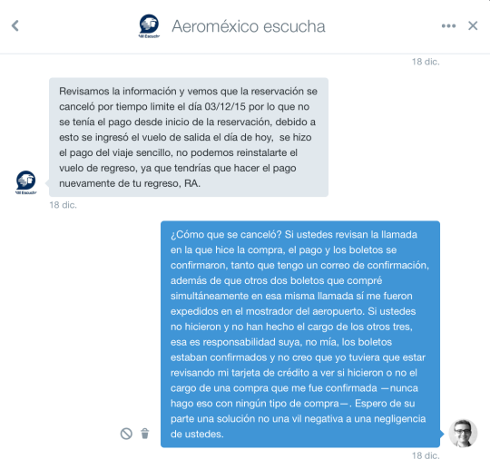 Aeroméxico me mandó a volar: carta a Andrés Conesa.